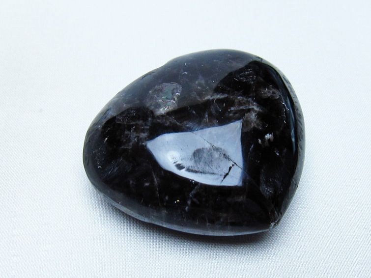 モリオン 置物 ハート 黒水晶 一点物 145-1928
