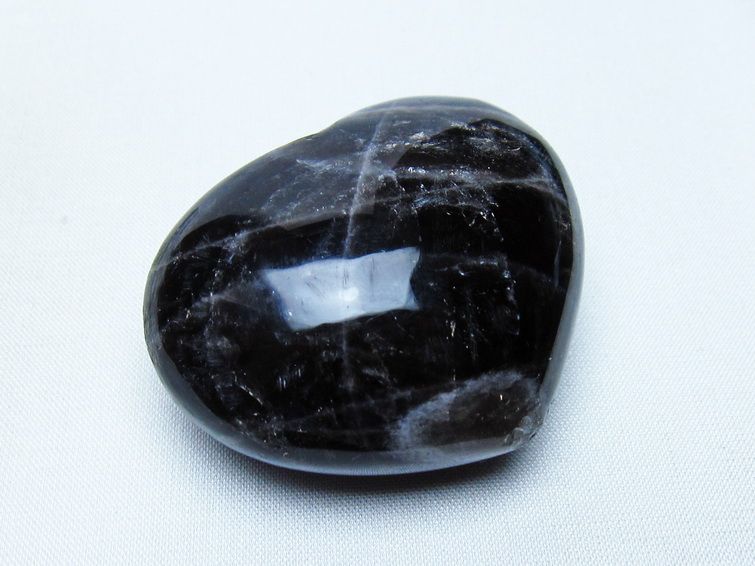 モリオン 置物 ハート 黒水晶 一点物 145-1930