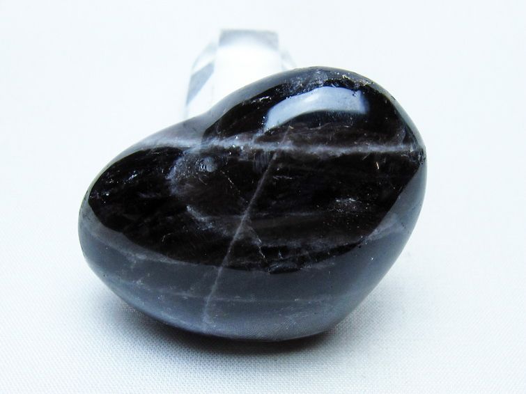 モリオン 置物 ハート 黒水晶 一点物 145-1930