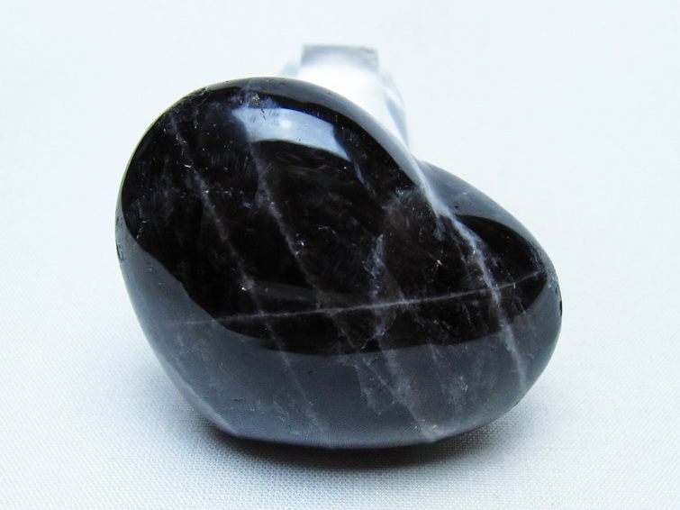 モリオン 置物 ハート 黒水晶 一点物 145-1930