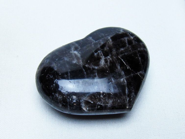 モリオン 置物 ハート 黒水晶 一点物 145-1933