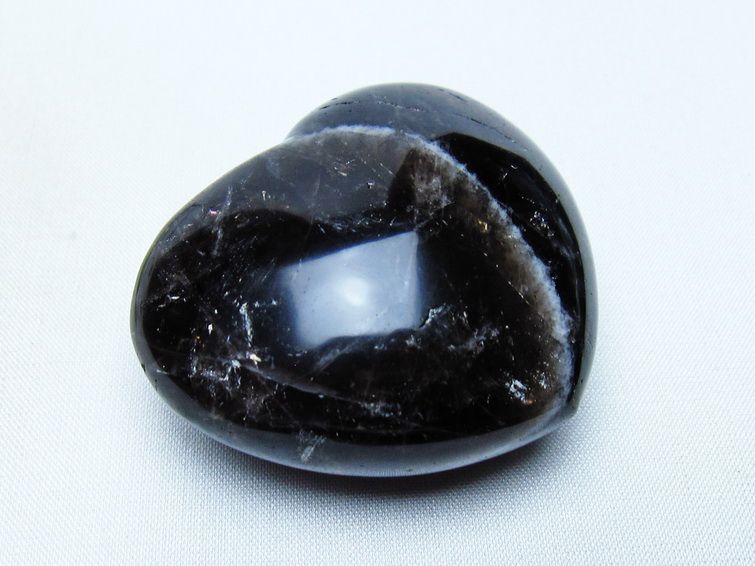モリオン 置物 ハート 黒水晶 一点物 145-1935