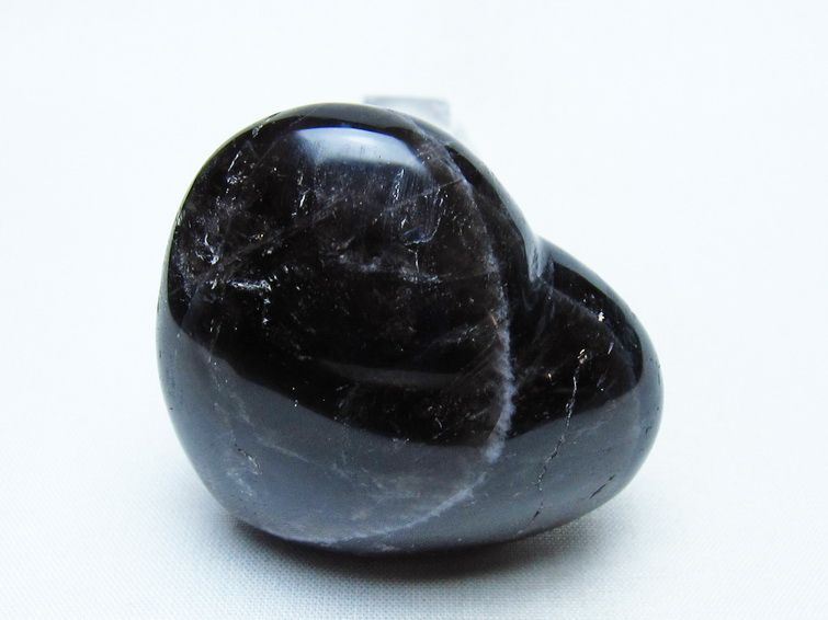 モリオン 置物 ハート 黒水晶 一点物 145-1935