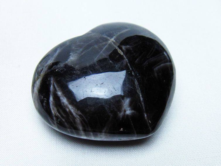 モリオン 置物 ハート 黒水晶 一点物 145-1941