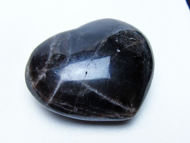 モリオン 置物 ハート 黒水晶 一点物 145-1954
