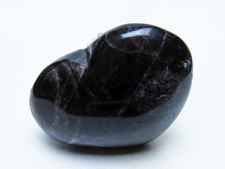 モリオン 置物 ハート 黒水晶 一点物 145-1954