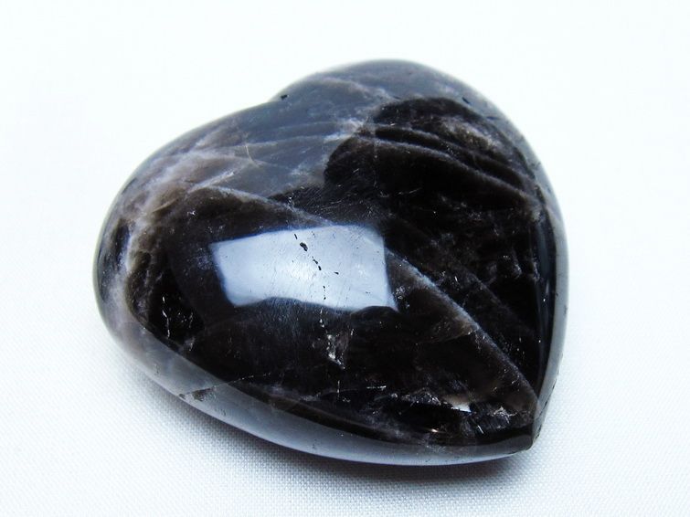 モリオン 置物 ハート 黒水晶 一点物 145-1956