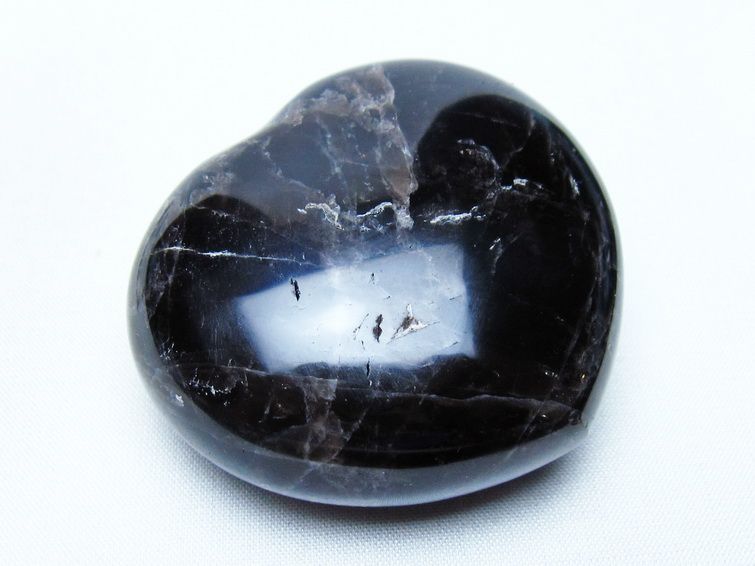 モリオン 置物 ハート 黒水晶 一点物 145-1957