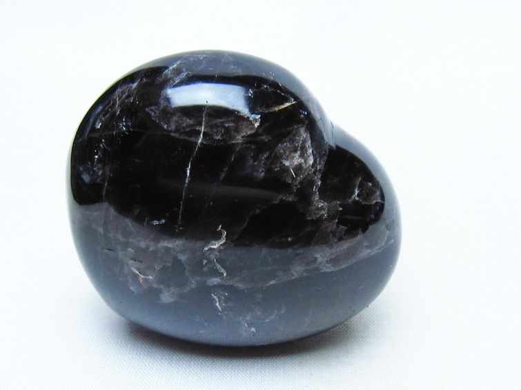 モリオン 置物 ハート 黒水晶 一点物 145-1957