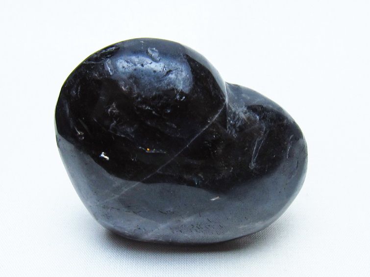 モリオン 置物 ハート 黒水晶 一点物 145-1961