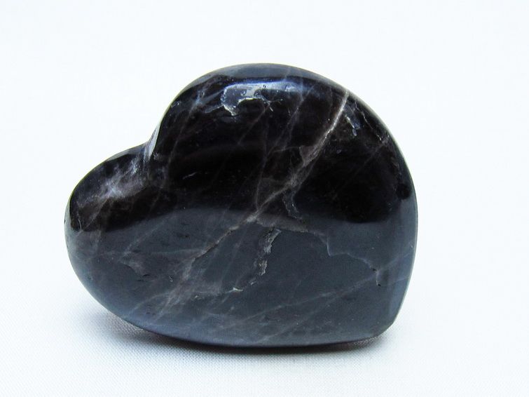 モリオン 置物 ハート 黒水晶 一点物 145-1962