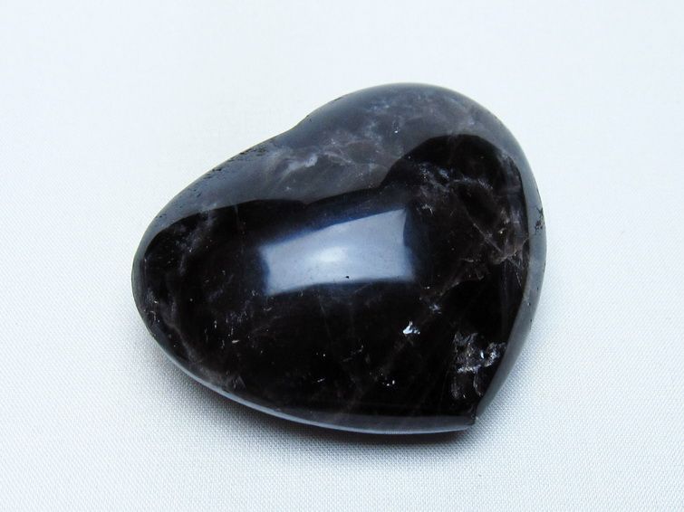 モリオン 置物 ハート 黒水晶 一点物 145-1963