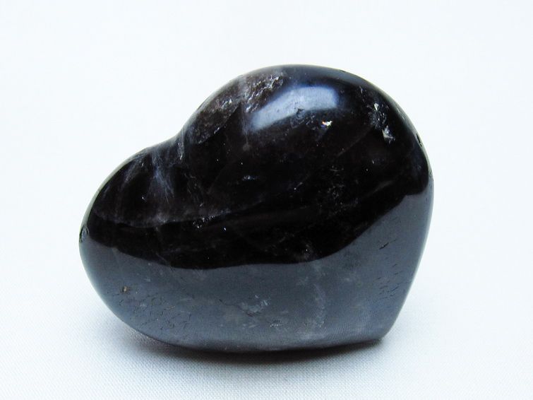 モリオン 置物 ハート 黒水晶 一点物 145-1964