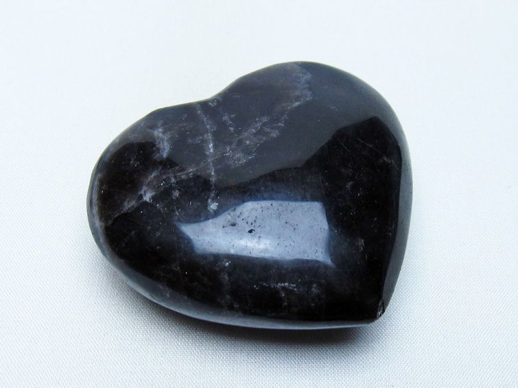 モリオン 置物 ハート 黒水晶 一点物 145-1965