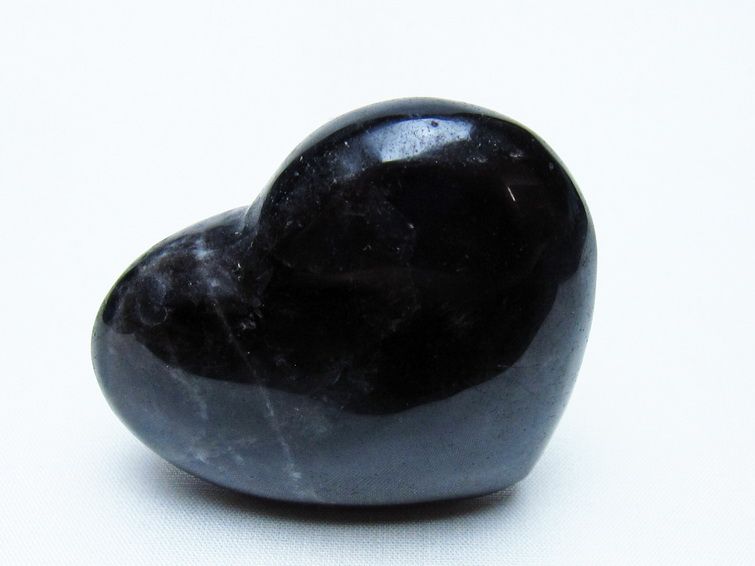 モリオン 置物 ハート 黒水晶 一点物 145-1965