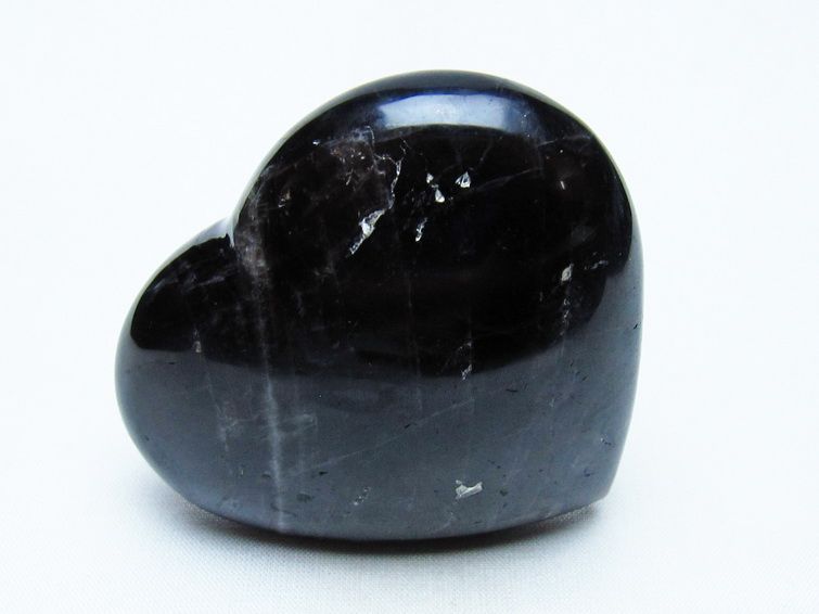 モリオン 置物 ハート 黒水晶 一点物 145-1966