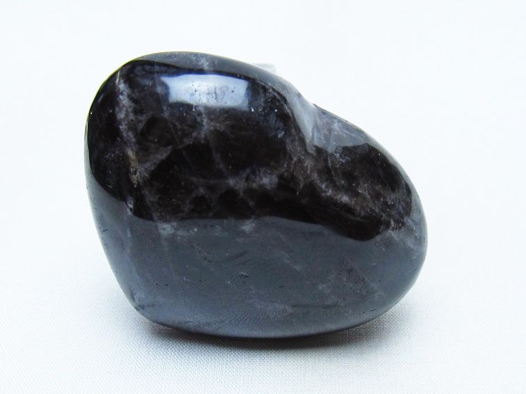 モリオン 置物 ハート 黒水晶 一点物 145-1967