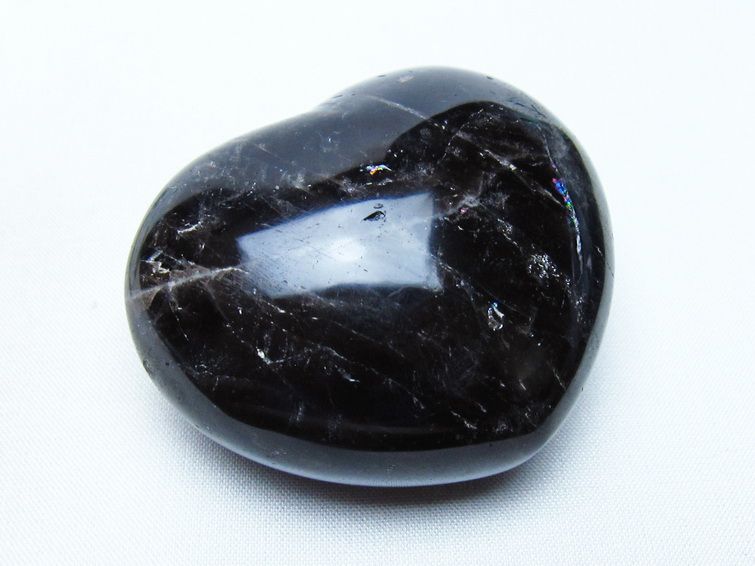 モリオン 置物 ハート 黒水晶 一点物 145-1968