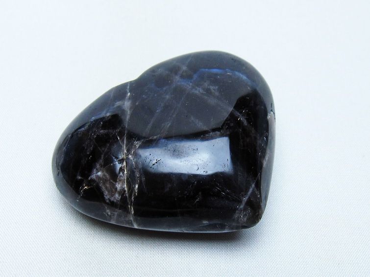 モリオン 置物 ハート 黒水晶 一点物 145-1969