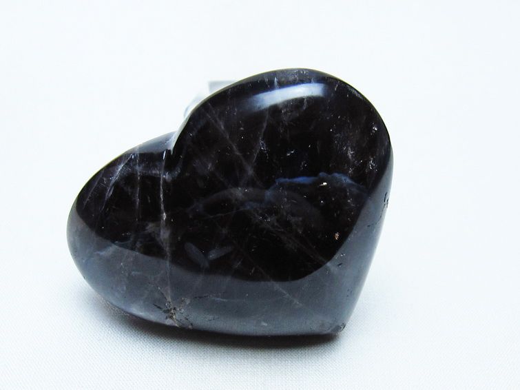 モリオン 置物 ハート 黒水晶 一点物 145-1969