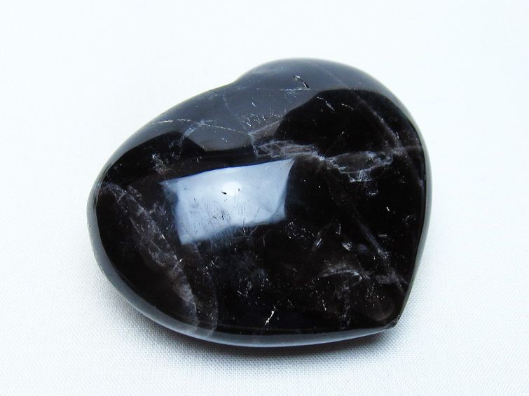 モリオン 置物 ハート 黒水晶 一点物 145-1972