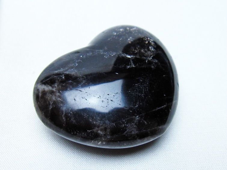 モリオン 置物 ハート 黒水晶 一点物 145-1979