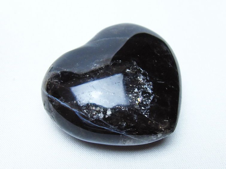 モリオン 置物 ハート 黒水晶 一点物 145-1980