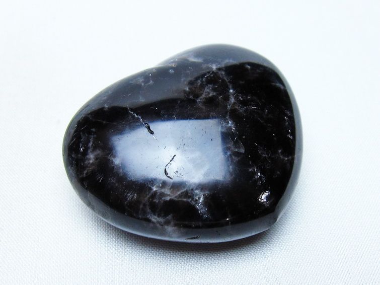 モリオン 置物 ハート 黒水晶 一点物 145-1982