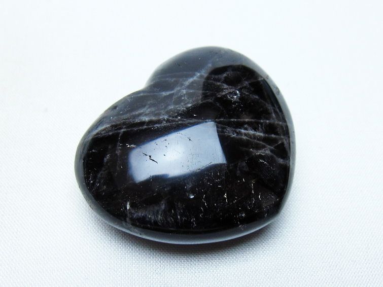 モリオン 置物 ハート 黒水晶 一点物 145-2000
