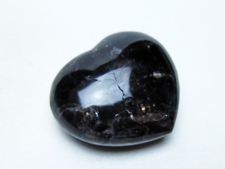 モリオン 置物 ハート 黒水晶 一点物 145-2002