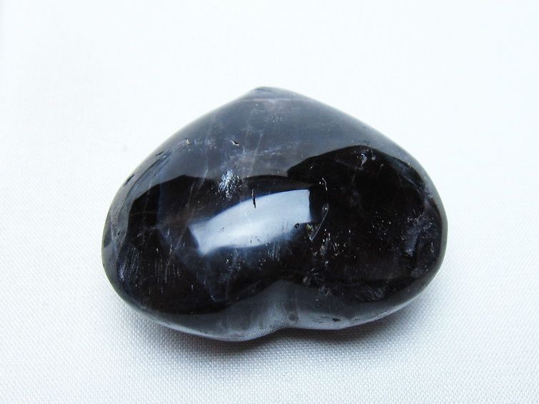 モリオン 置物 ハート 黒水晶 一点物 145-2003