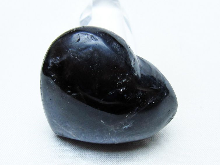 モリオン 置物 ハート 黒水晶 一点物 145-2003