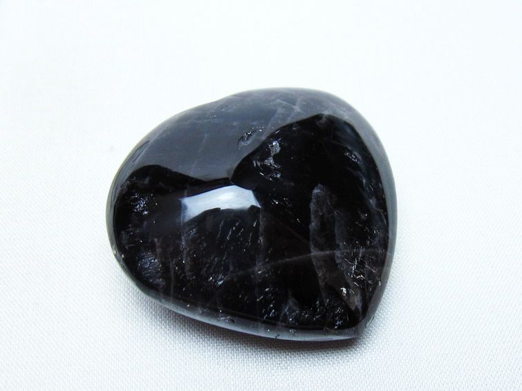 モリオン 置物 ハート 黒水晶 一点物 145-2005