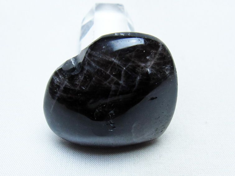 モリオン 置物 ハート 黒水晶 一点物 145-2005