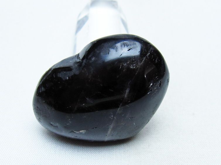 モリオン 置物 ハート 黒水晶 一点物 145-2006
