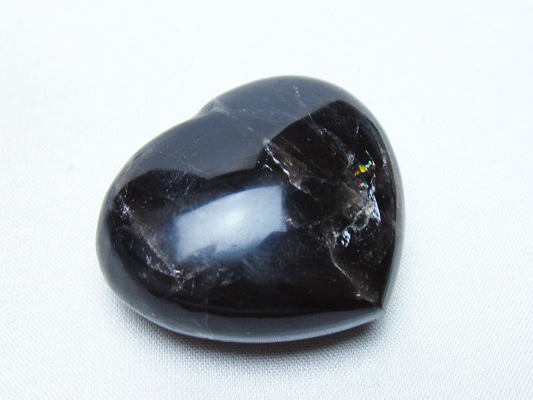 モリオン 置物 ハート 黒水晶 一点物 145-2007
