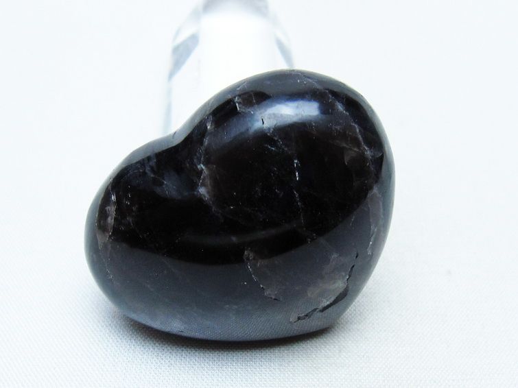 モリオン 置物 ハート 黒水晶 一点物 145-2007