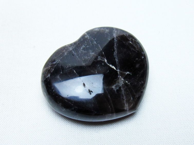 モリオン 置物 ハート 黒水晶 一点物 145-2008