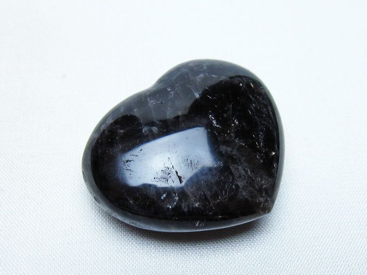 モリオン 置物 ハート 黒水晶 一点物 145-2009