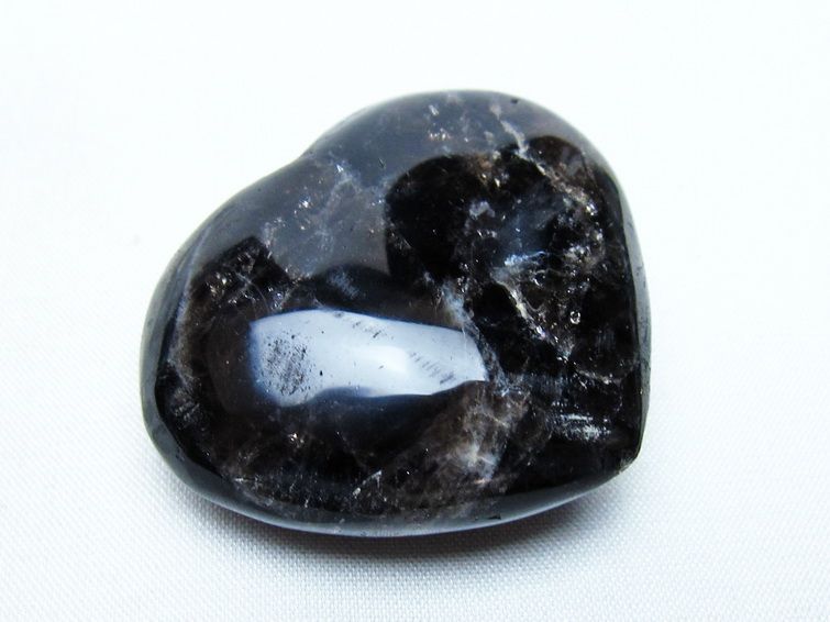 モリオン 置物 ハート 黒水晶 一点物 145-2010