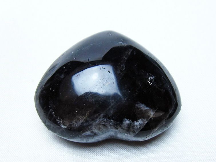 モリオン 置物 ハート 黒水晶 一点物 145-2013