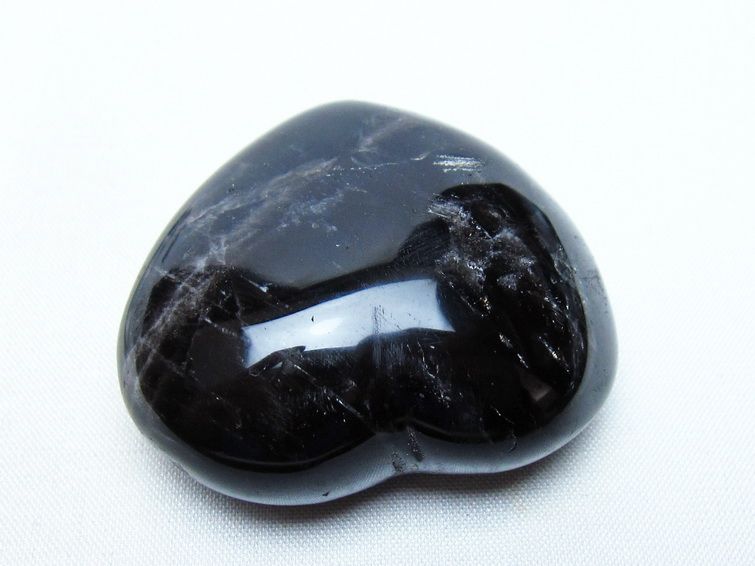 モリオン 置物 ハート 黒水晶 一点物 145-2014