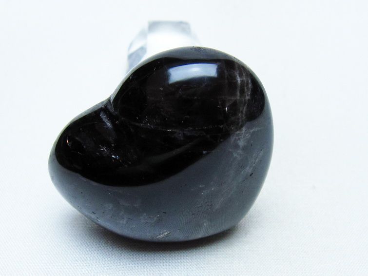 モリオン 置物 ハート 黒水晶 一点物 145-2014