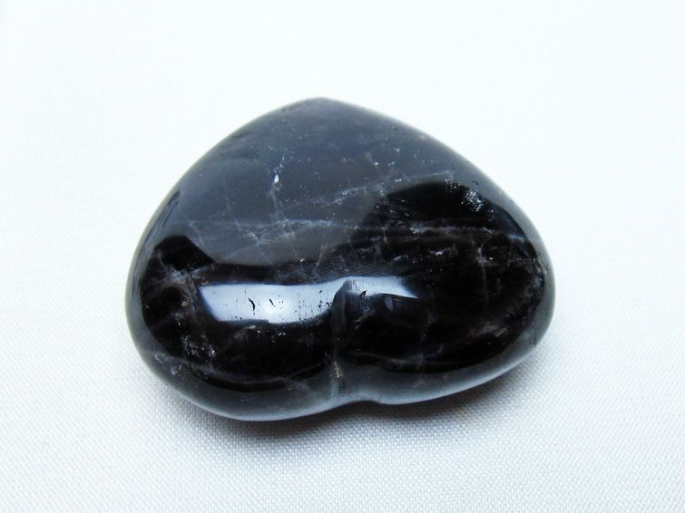 モリオン 置物 ハート 黒水晶 一点物 145-2015