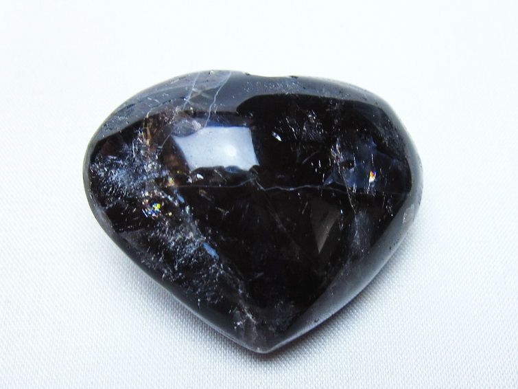 モリオン 置物 ハート 黒水晶 一点物 145-2016