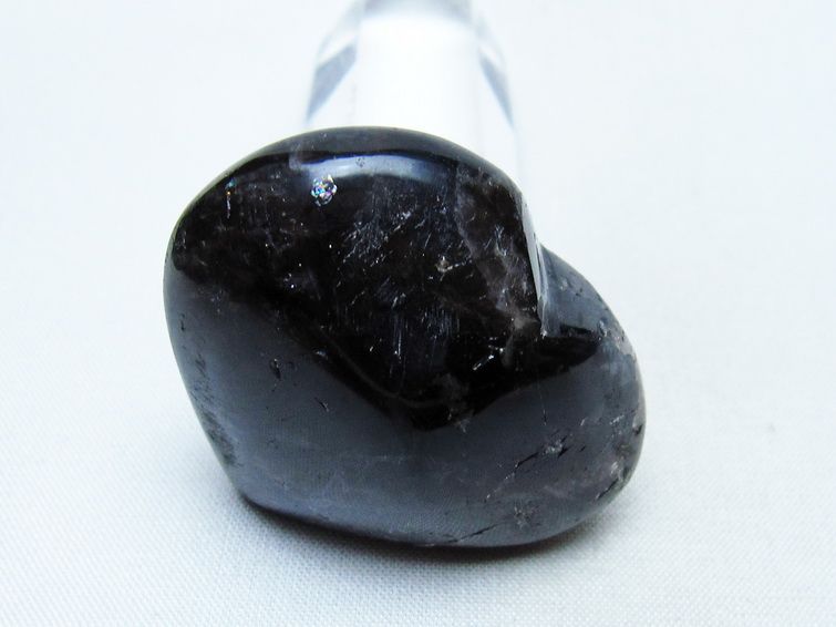 モリオン 置物 ハート 黒水晶 一点物 145-2018