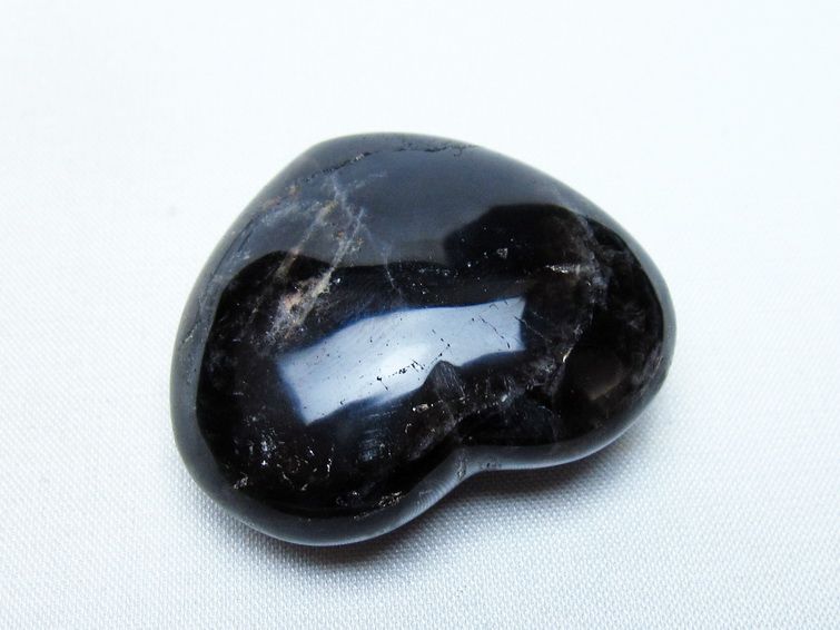 モリオン 置物 ハート 黒水晶 一点物 145-2025