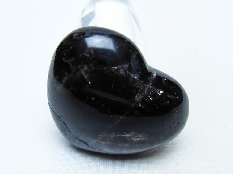 モリオン 置物 ハート 黒水晶 一点物 145-2025