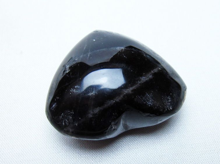モリオン 置物 ハート 黒水晶 一点物 145-2026