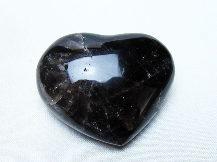 モリオン 置物 ハート 黒水晶 一点物 145-2028